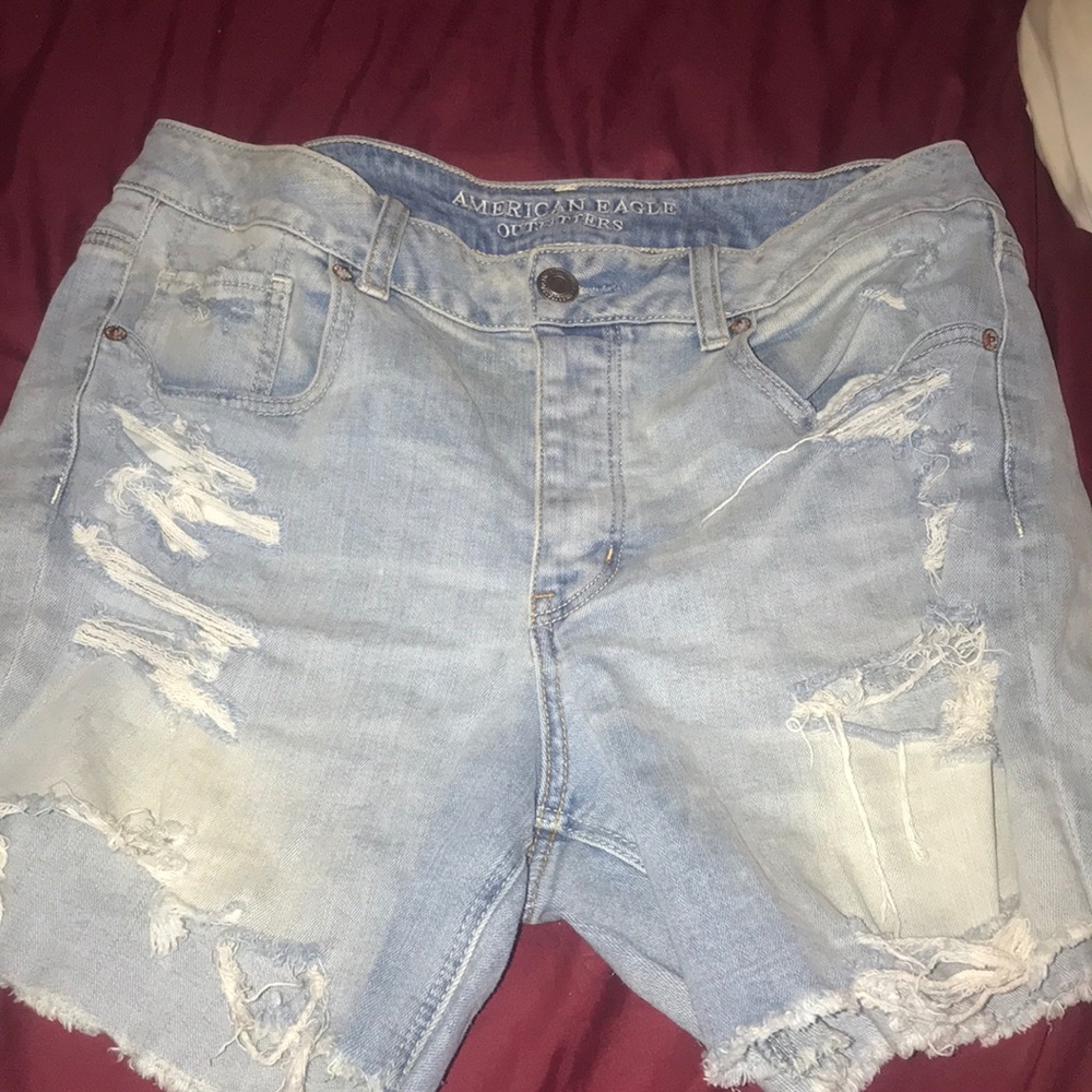 Boyfriend style jean shorts